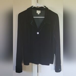 Karen Kane Green Velvet Long Sleeve Jacket/ Blazer Cardigan